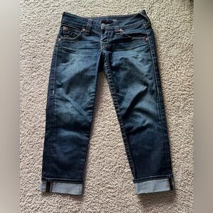 True Religion Dark Blue Ankle Jeans Capris